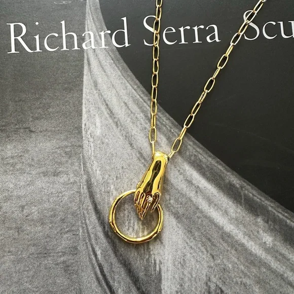 Alexis Bittar Hand charm holder chain necklace NWT - Picture 2 of 5